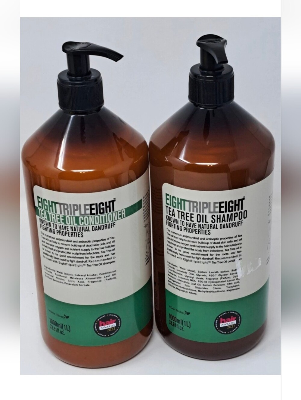 EightTripleEight Tea Tree Shampoo & Conditioner 33.8 Fl oz Each.